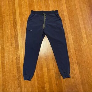 Figs Women's Navy Joggers with Olive Drawstring